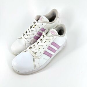 Adidas Baseline Sneaker Size 5 White Lace‎ Up Shoes Leather Sneakers DB3560